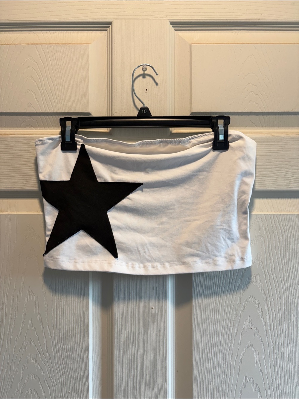 SHEIN White Tube Top with Black Star
